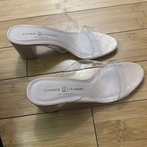 Size 10 Clear Nude Chinese Laundry pumps